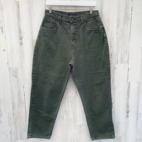 Vintage Denim - VTG 90s Bill Blass Faded Green High Rise Mom Jeans